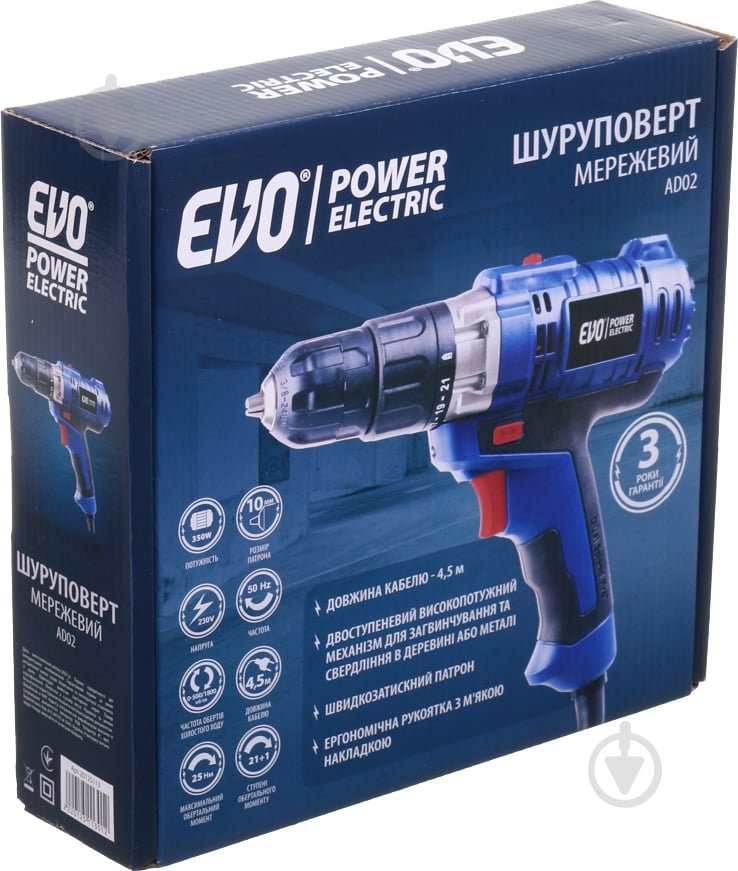 Шуруповерт сетевой EVO power electric AD02 - фото 11