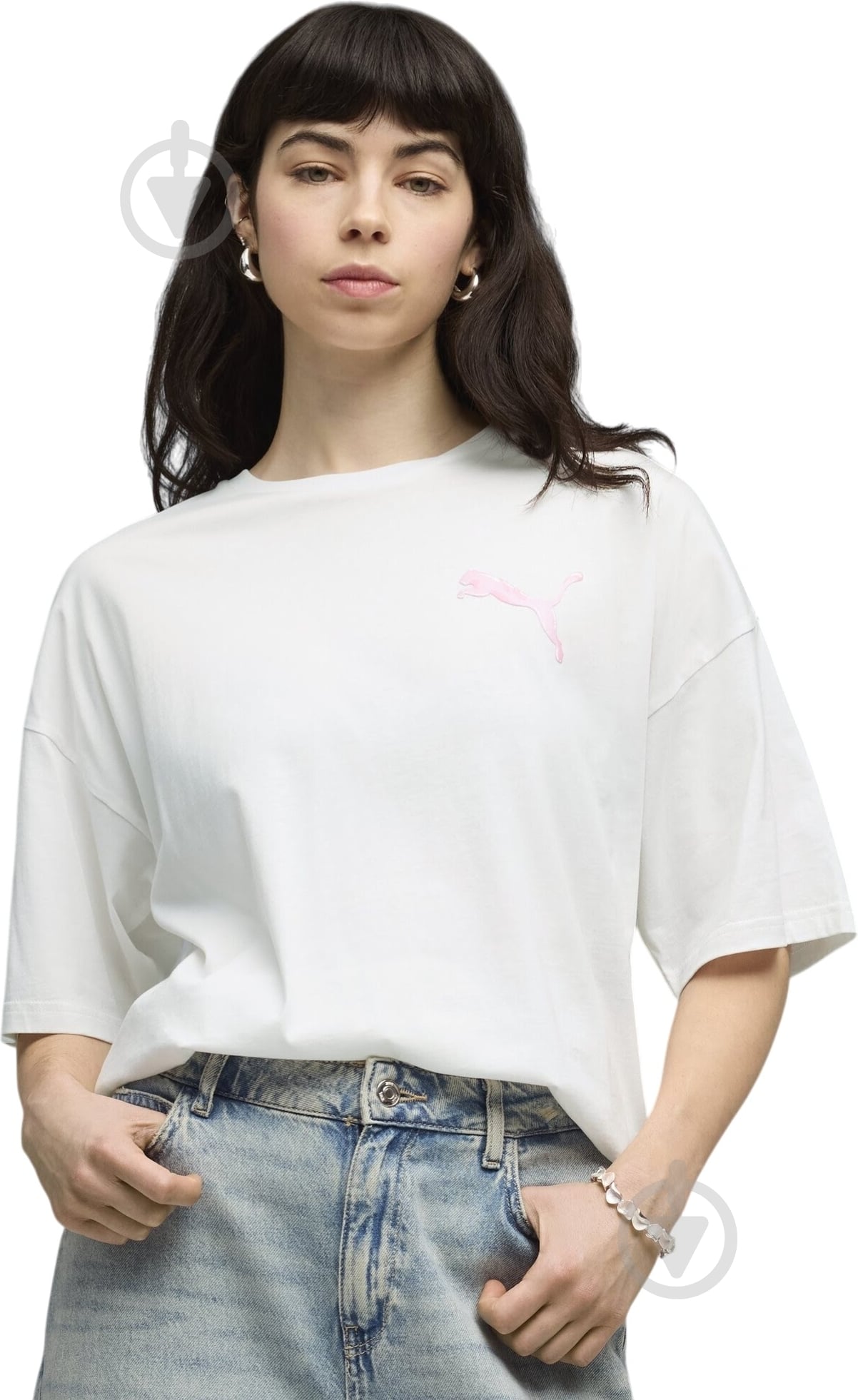Футболка Puma GRAPHICS BubbleOversized Tee 63459002 р.XL білий - фото 1