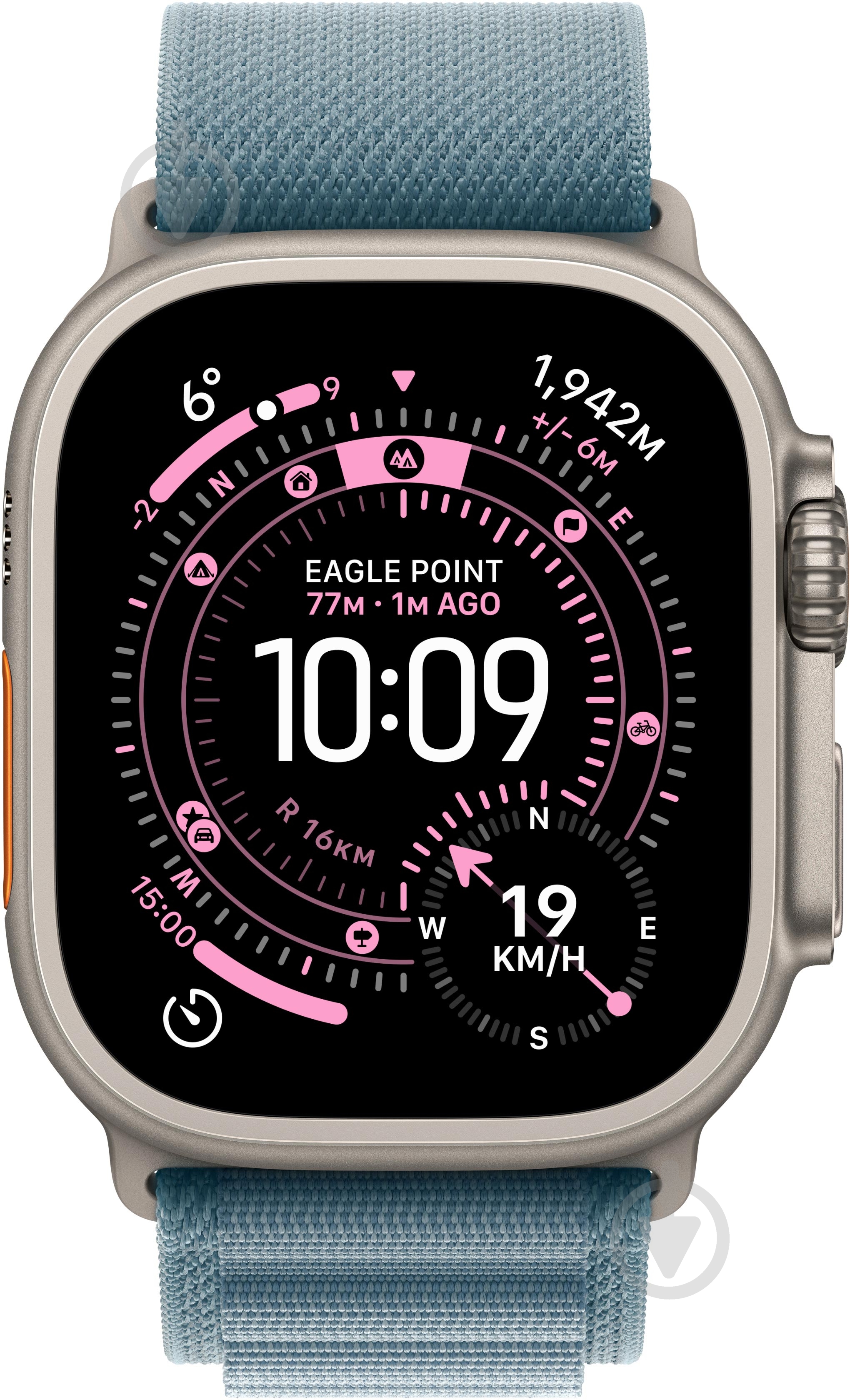 Смарт-годинник Apple Watch Ultra 3 GPS + Cellular 49mm Natural Titanium Case with Light Blue Alpine Loop - Medium (MEWM4QP/A - фото 2 Смарт-годинник Apple Watch Ultra 3 GPS + Cellular 49mm Natural Titanium Case with Light Blue Alpine Loop - Medium (MEWM4QP/A - фото 2