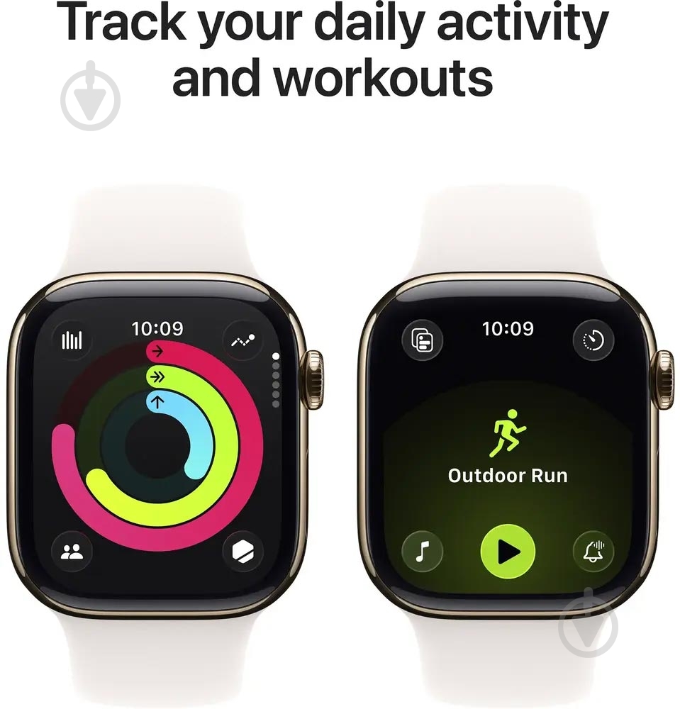 Смарт-годинник Apple Watch Series 11 GPS + Cellular 46mm Gold Titanium Case with Light Blush Sport Band - S/M (MFD54RK/A) - фото 4