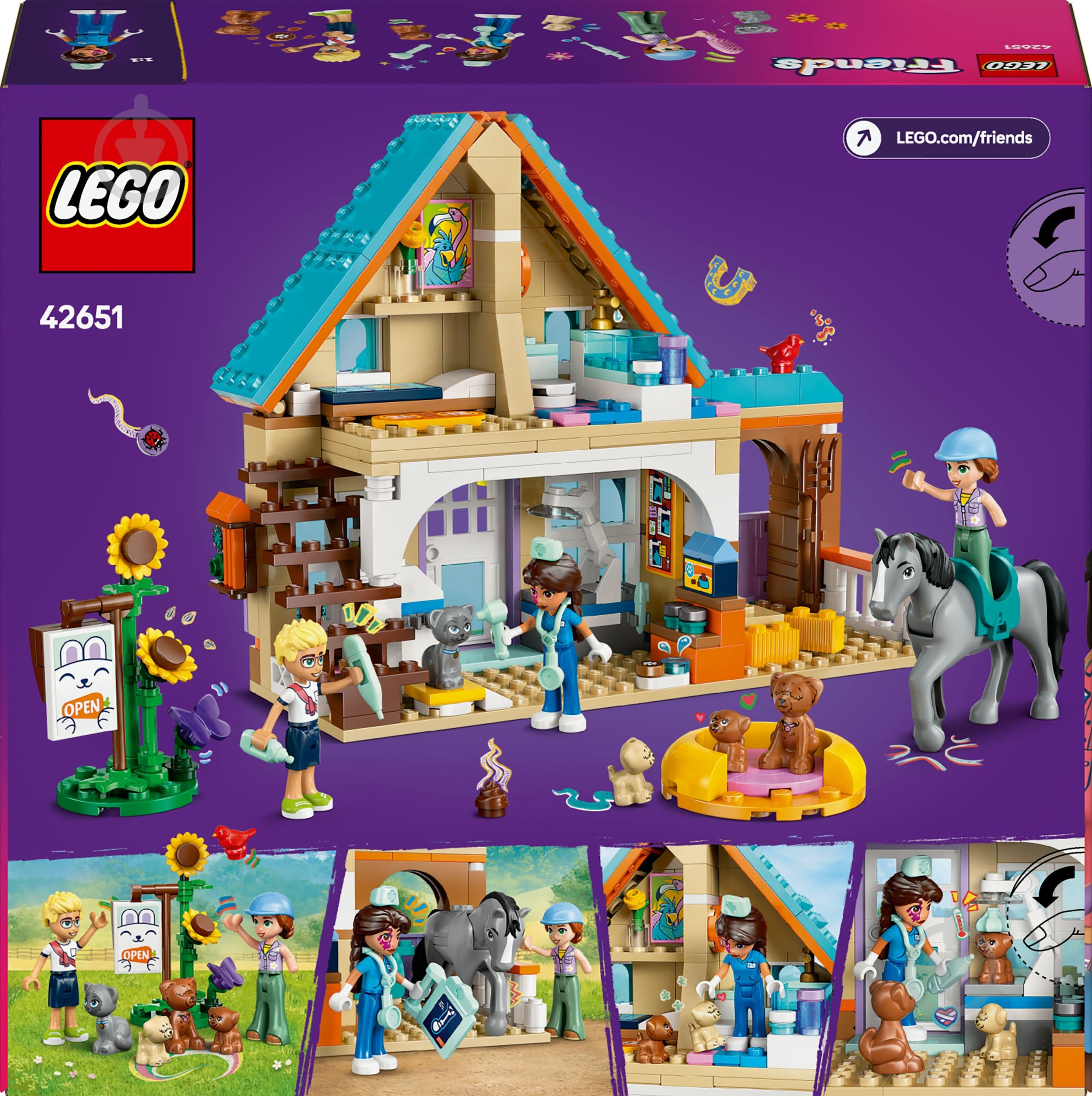 Конструктор LEGO Friends Ветеринарна клініка для коней і домашніх улюбленців 42651 - фото 2 Конструктор LEGO Friends Ветеринарна клініка для коней і домашніх улюбленців 42651 - фото 2