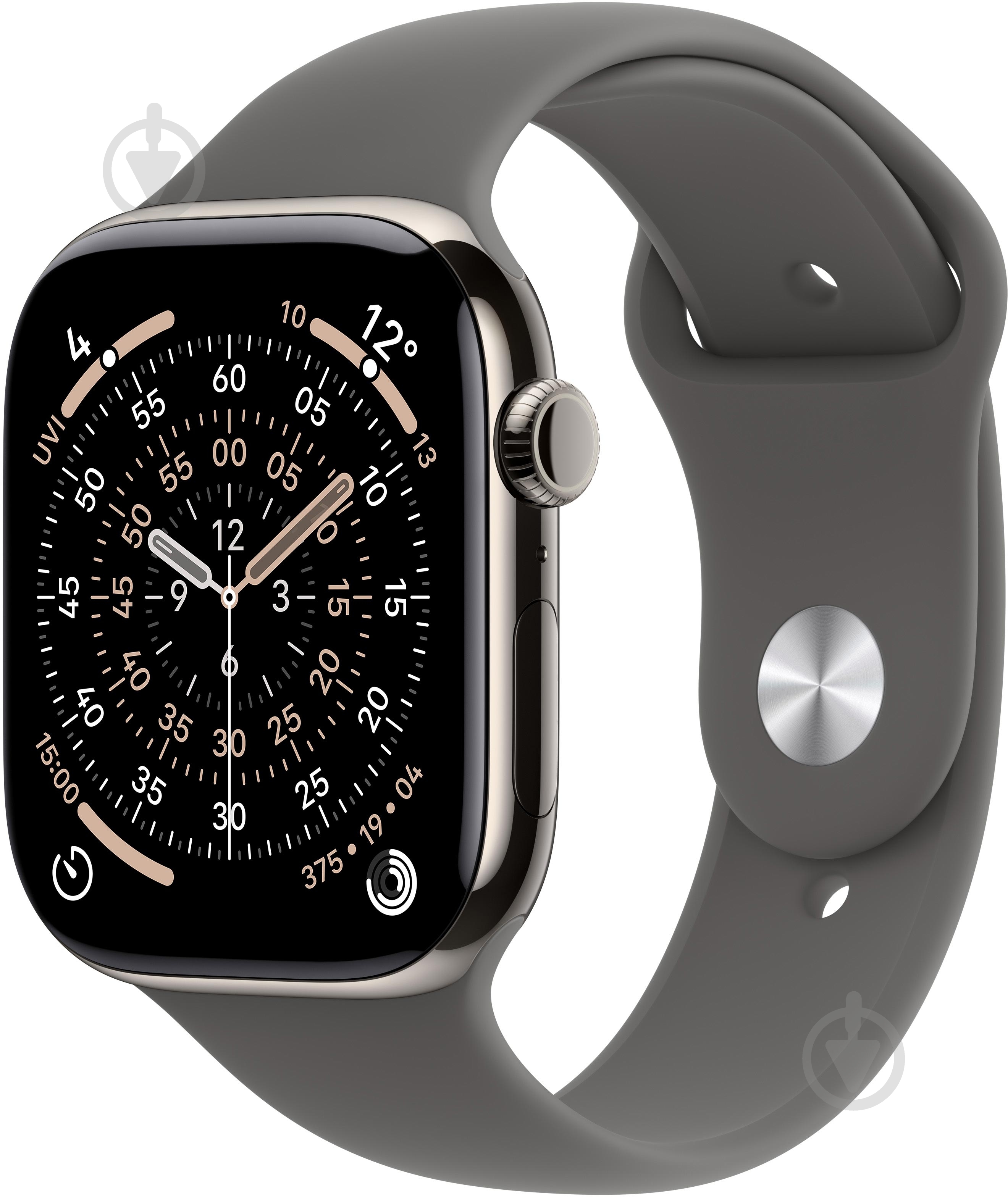 Смарт-годинник Apple Watch Series 11 GPS + Cellular 46mm Natural Titanium Case with Stone Grey Sport Band - M/L (MFCX4RK/A) - фото 1