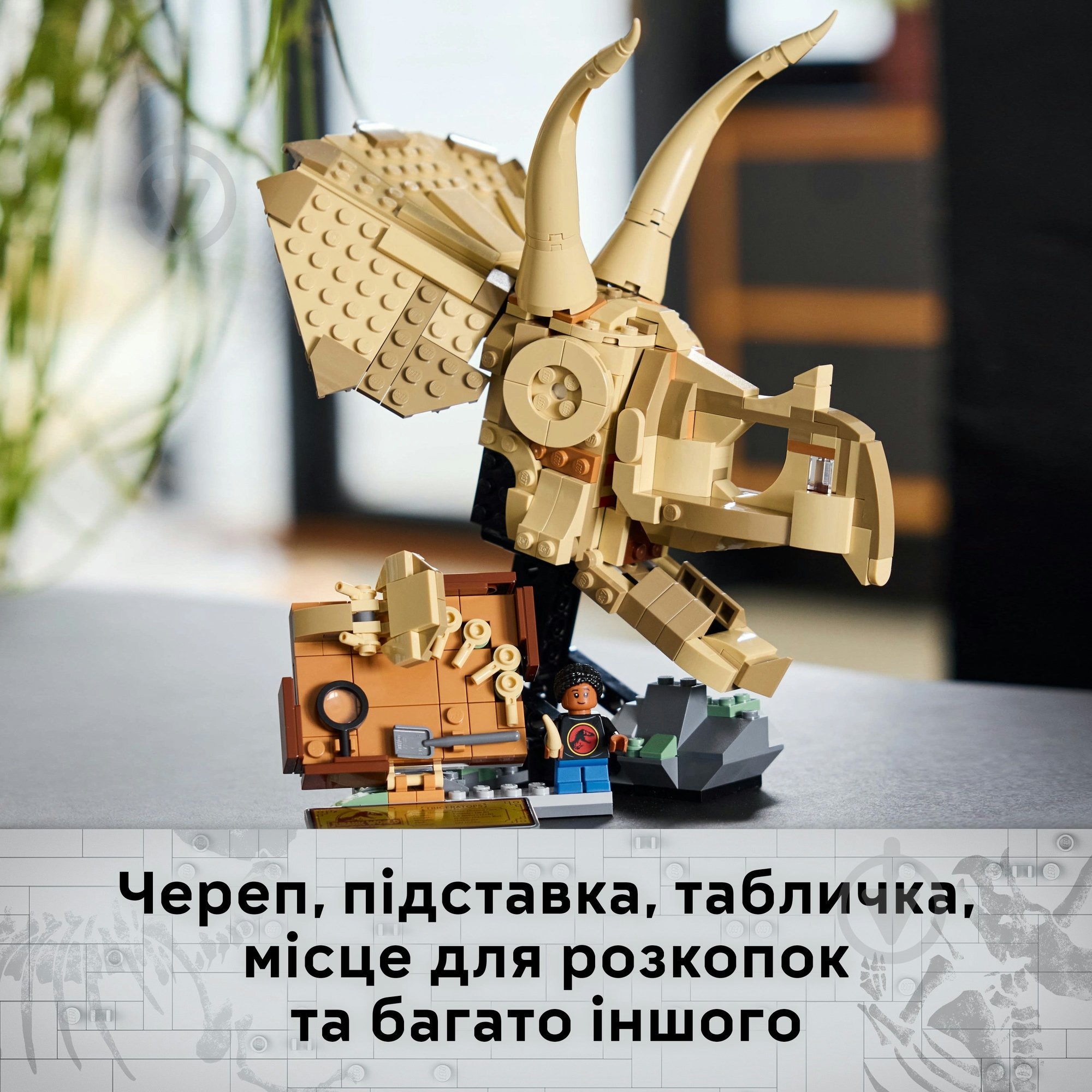 Конструктор LEGO Jurassic World Скам'янілості динозаврів: череп трицератопса 76969 - фото 5