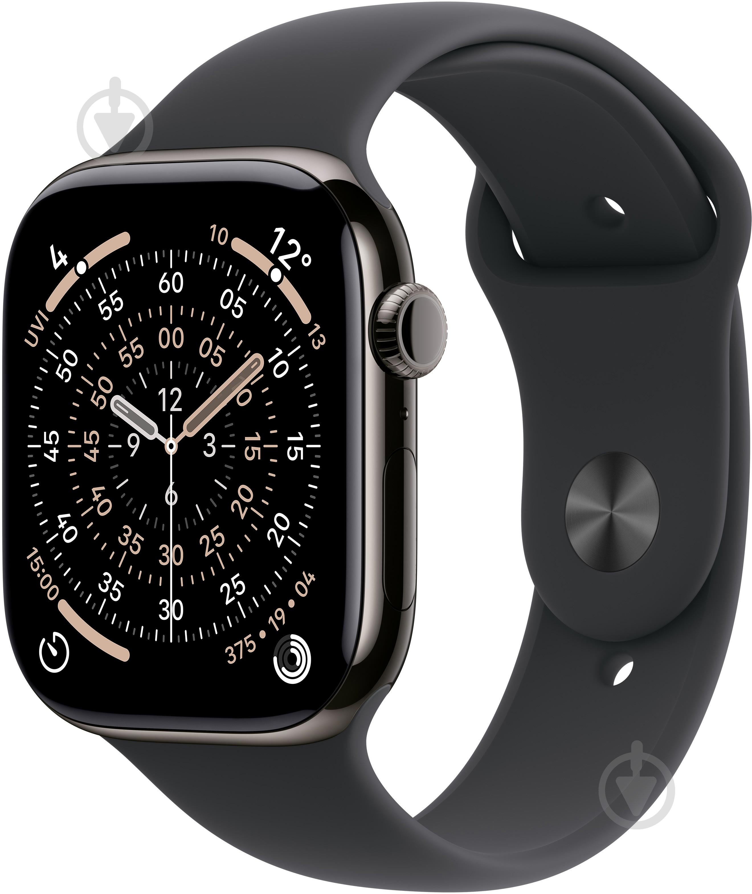 Смарт-годинник Apple Watch Series 11 GPS + Cellular 46mm Slate Titanium Case with Black Sport Band - M/L (MFD24RK/A) - фото 1