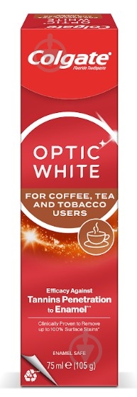 Зубная паста Colgate Optic White отбеливающая 75 мл - фото 1 Зубная паста Colgate Optic White отбеливающая 75 мл - фото 1