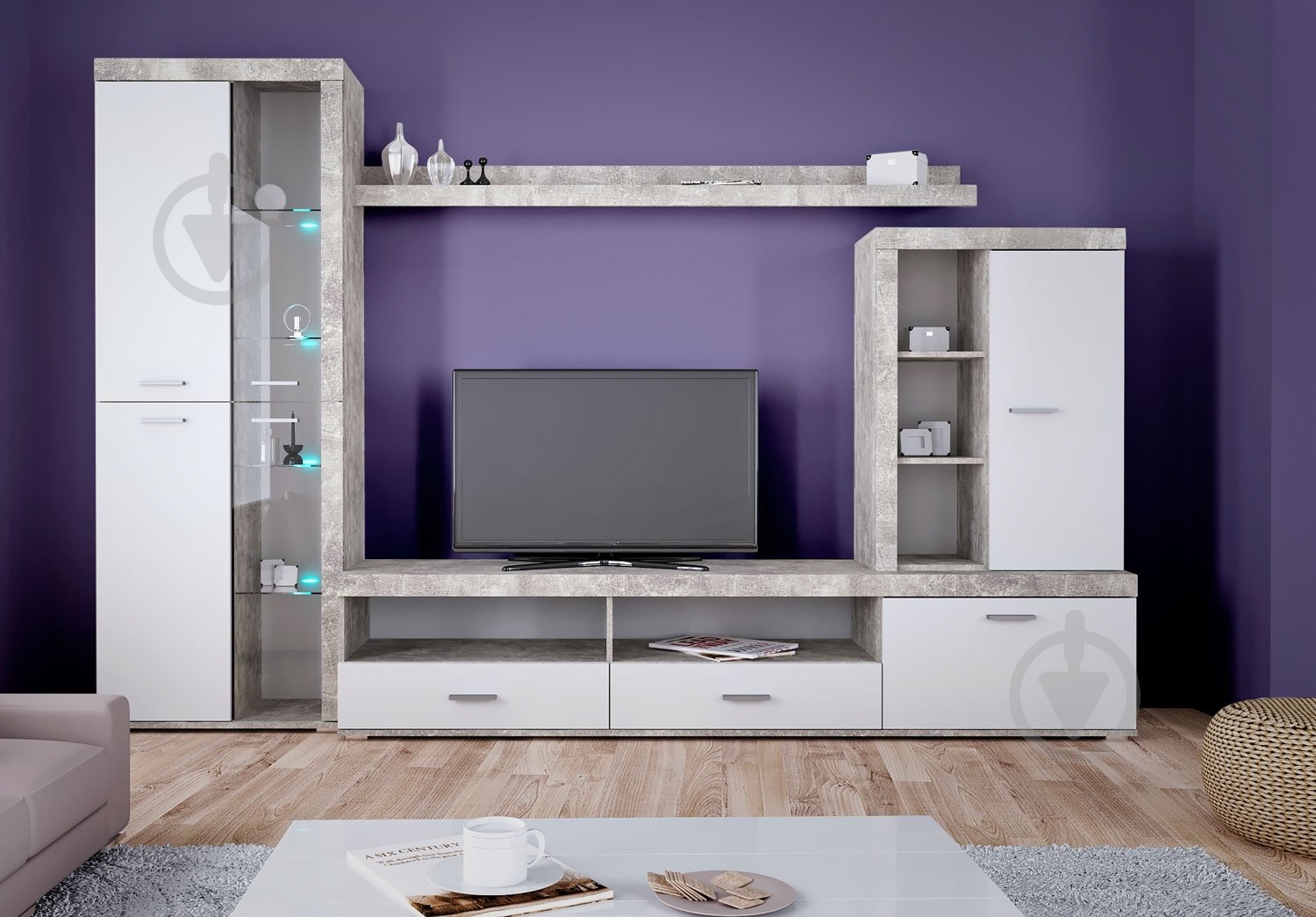 Стенка Club 3 белый глянец - фото 2 Стенка Club 3 белый глянец - фото 2