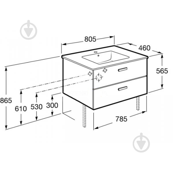 Тумба ROCA VICTORIA BASIC 80 см - фото 2