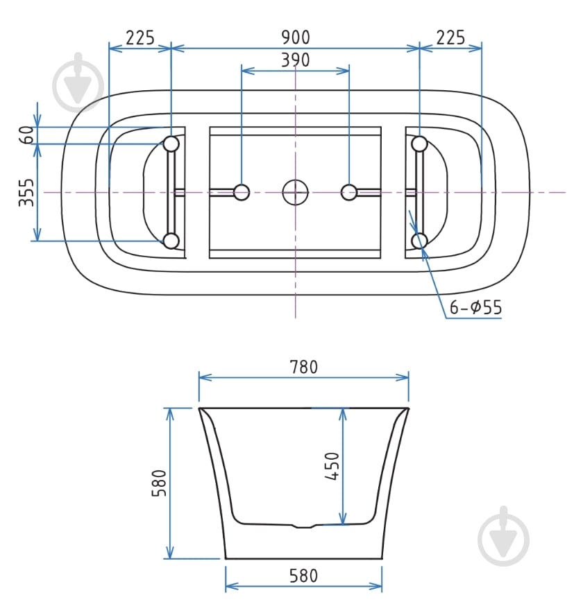 Ванна акрилова Ravak APART 170х78 см Freedom Y - фото 2 Ванна акрилова Ravak APART 170х78 см Freedom Y - фото 2