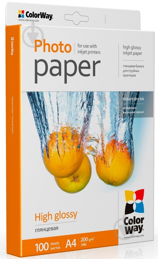 Фотобумага ColorWay A4 (PG200100A4) - фото 2 Фотобумага ColorWay A4 (PG200100A4) - фото 2