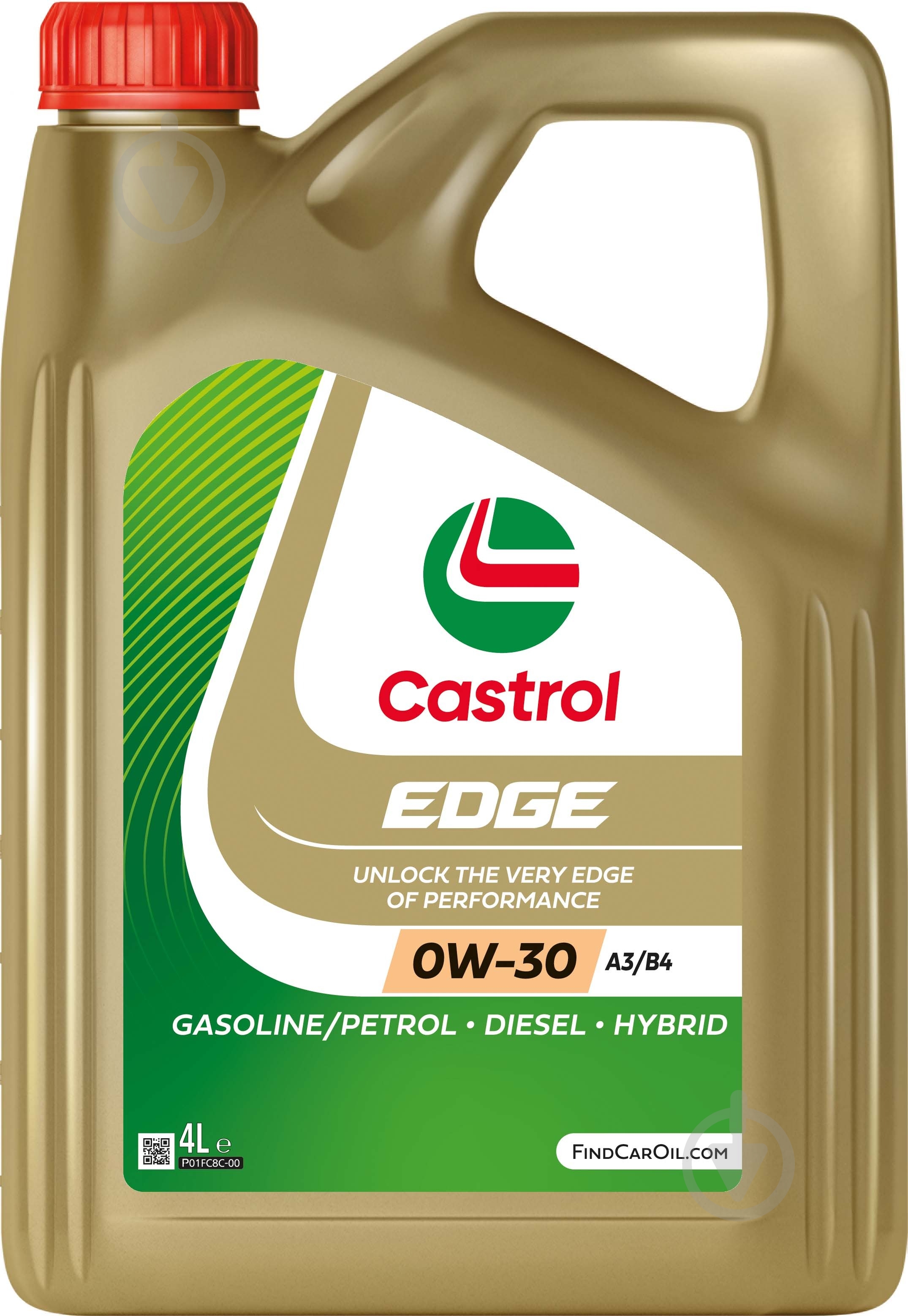 Моторное масло синтетическое Castrol EDGE A3/B4 0W-30 4 л (0W30 E A3/B4 4L) - фото 1