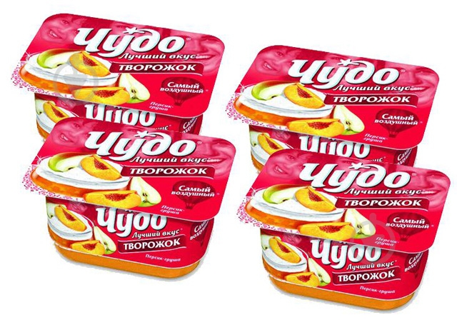 Сырок ТМ Чудо 4,2% персик-груша ст 4x100 г - фото 1 Сырок ТМ Чудо 4,2% персик-груша ст 4x100 г - фото 1