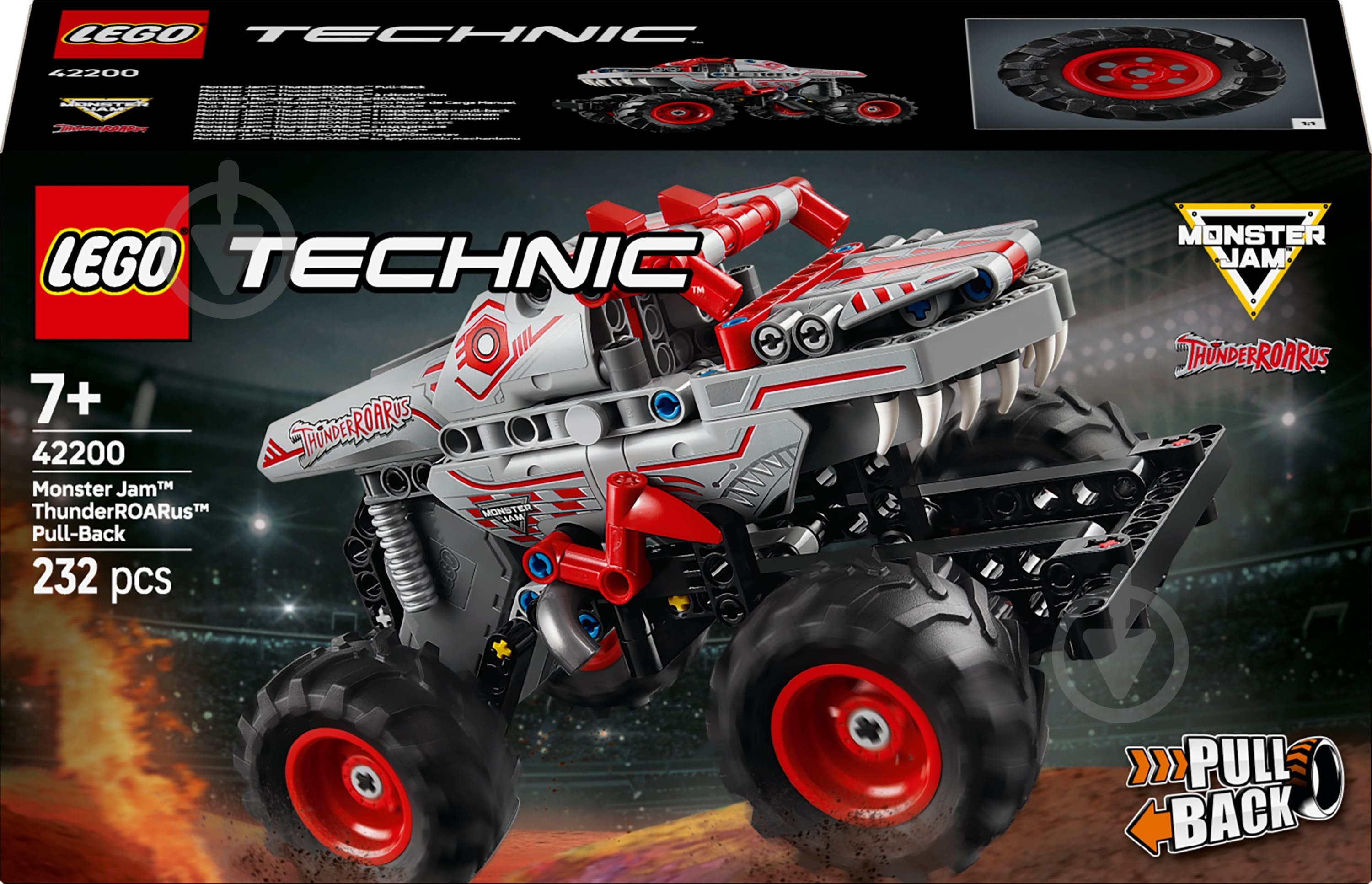 Конструктор LEGO Technic Monster Jam™ ThunderROARus™ з інерційним двигуном 42200 - фото 1 Конструктор LEGO Technic Monster Jam™ ThunderROARus™ з інерційним двигуном 42200 - фото 1