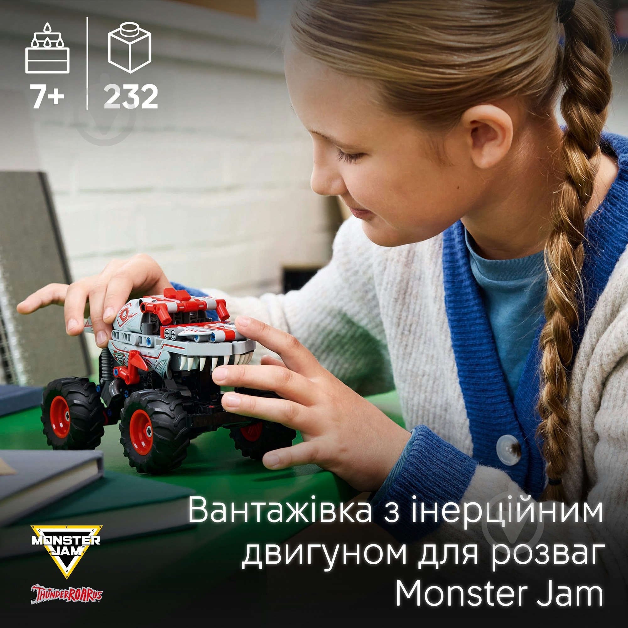 Конструктор LEGO Technic Monster Jam™ ThunderROARus™ з інерційним двигуном 42200 - фото 4 Конструктор LEGO Technic Monster Jam™ ThunderROARus™ з інерційним двигуном 42200 - фото 4