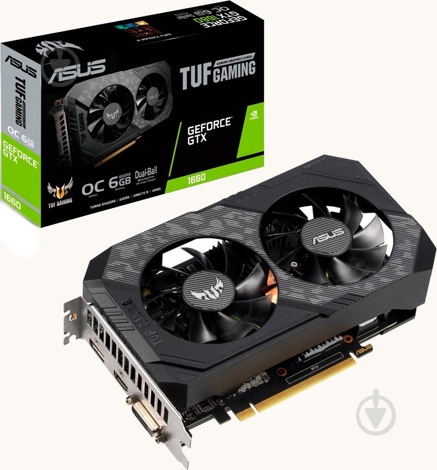 Видеокарта Asus GeForce GTX 1660 6GB GDDR5 192bit (TUF-GTX1660-O6G-GAMING) - фото 6 Видеокарта Asus GeForce GTX 1660 6GB GDDR5 192bit (TUF-GTX1660-O6G-GAMING) - фото 6