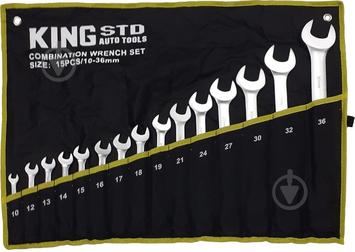 Набор ключей рожково-накидных KING STD 15 шт 10-36 мм (KR-15-truk) 9346 - фото 1 Набор ключей рожково-накидных KING STD 15 шт 10-36 мм (KR-15-truk) 9346 - фото 1