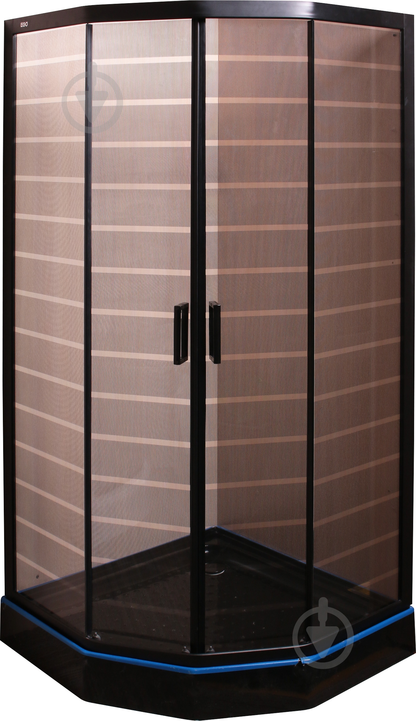 Душевая кабина EGO WAVE BLACK 900х900х1950 мм - фото 1