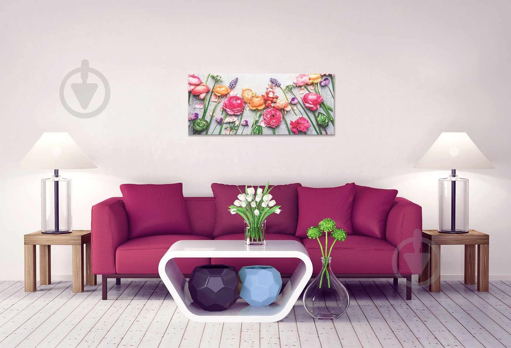 Картина Цветы 57x150 см YS-Art - фото 3
