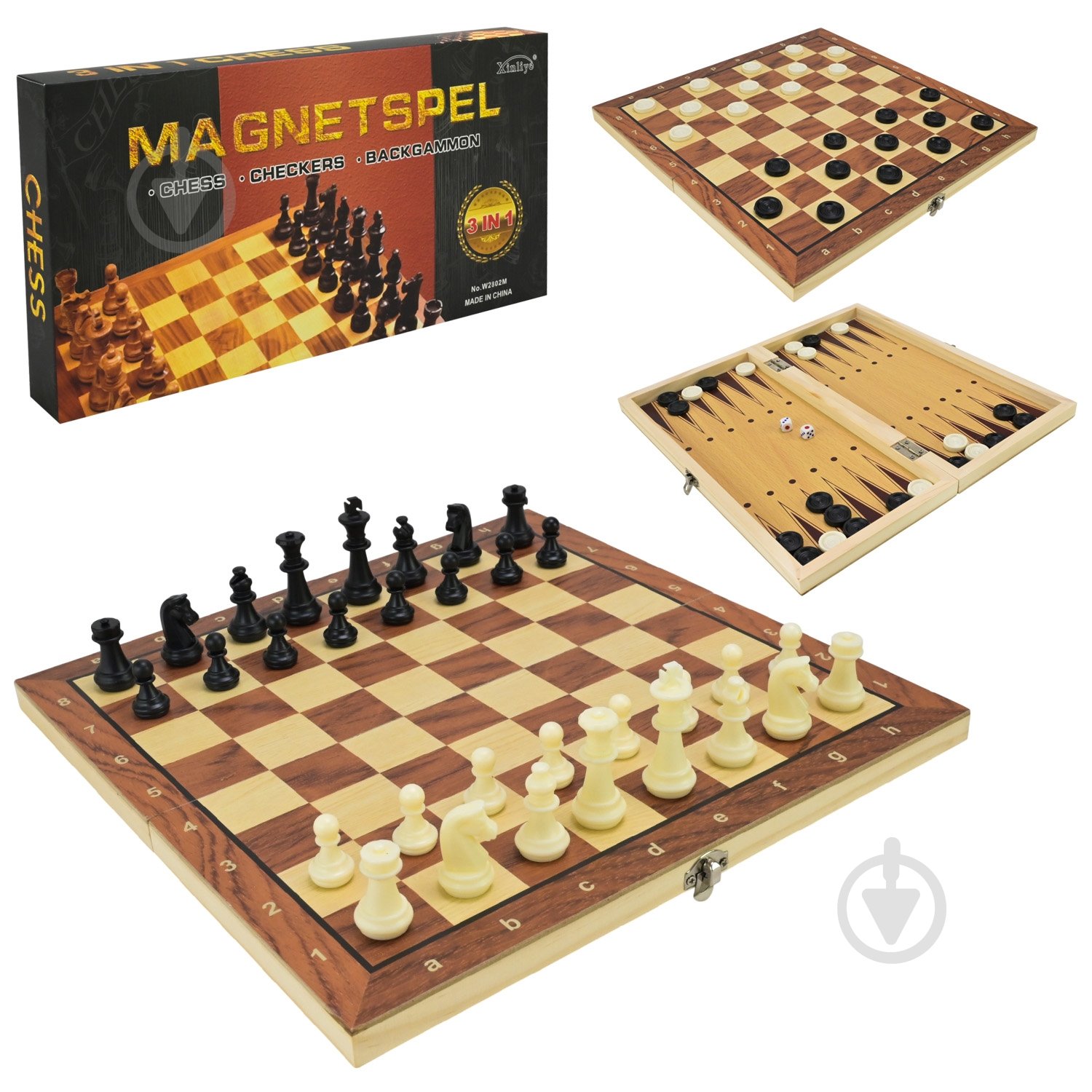 Ігровий набір Шахи 3 в 1 W2802M - фото 1