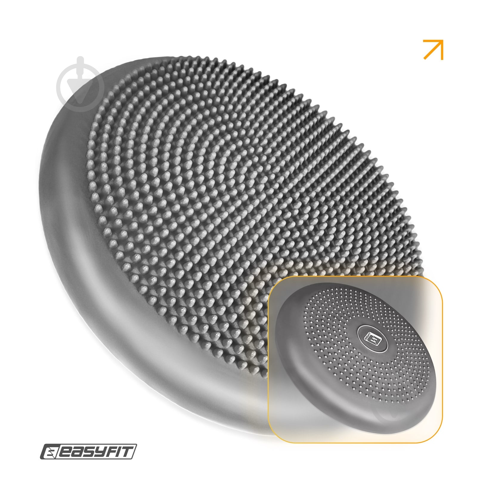 Подушка EasyFit балансировочная массажная 33 см серая EF-1840 - фото 2
