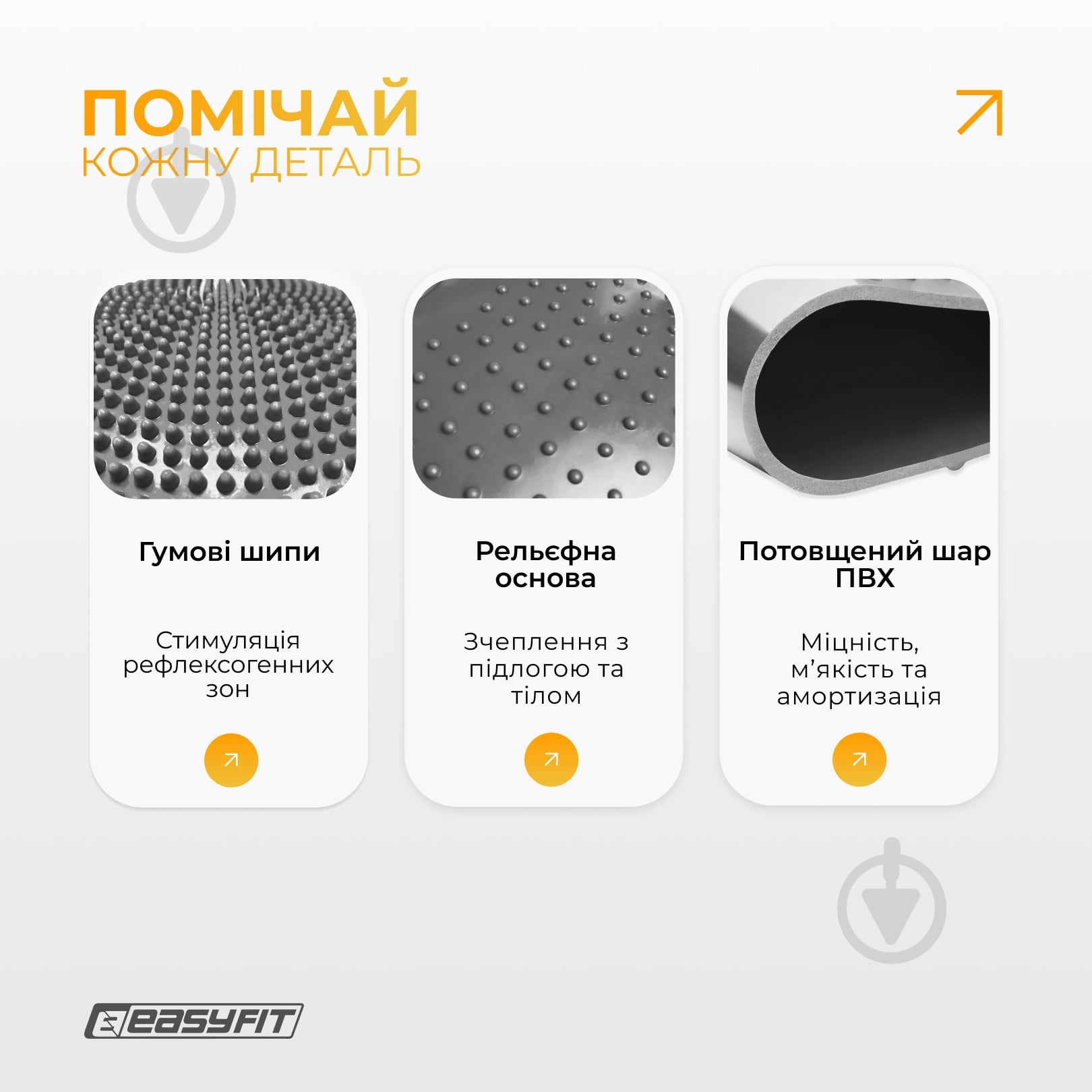 Подушка EasyFit балансировочная массажная 33 см серая EF-1840 - фото 5