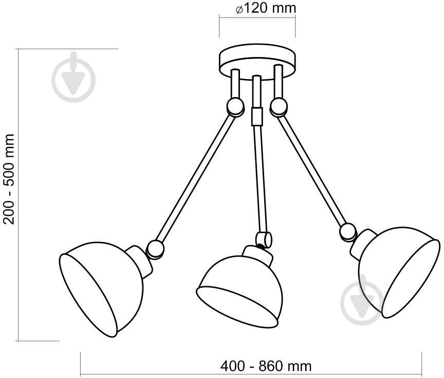 Люстра потолочная TK Lighting Techno 2581 3x60 Вт E27 черный с белым - фото 3