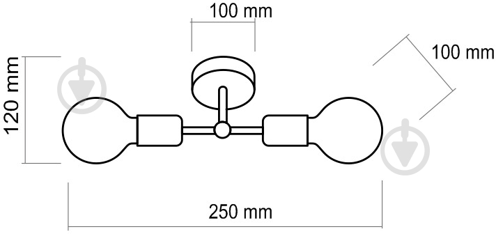 Люстра потолочная TK Lighting Retro 2PL 2x60 Вт E27 бронза/черный 1902 - фото 3