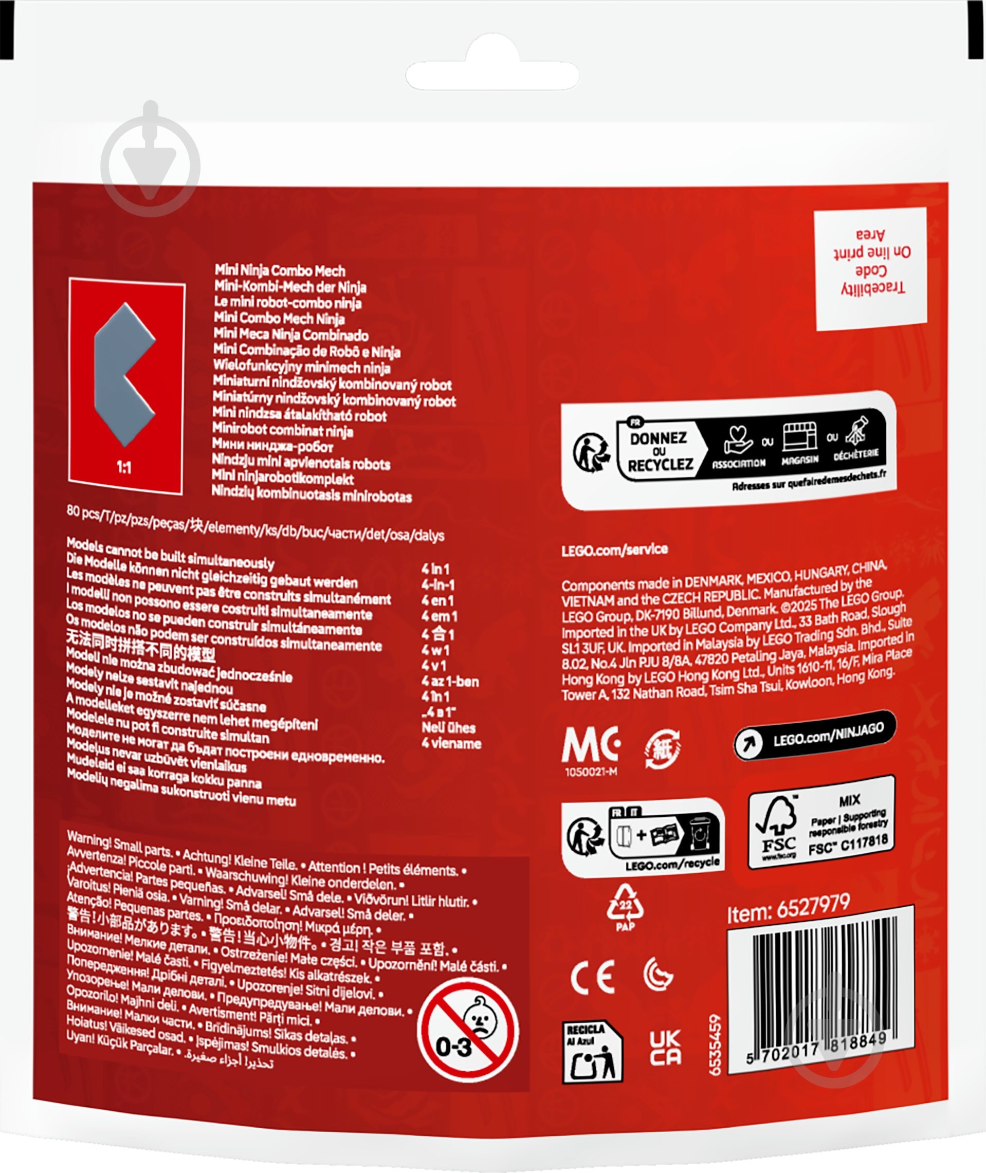 Конструктор LEGO NINJAGO Мини-ниндзя комбо робот 30699 - фото 2 Конструктор LEGO NINJAGO Мини-ниндзя комбо робот 30699 - фото 2