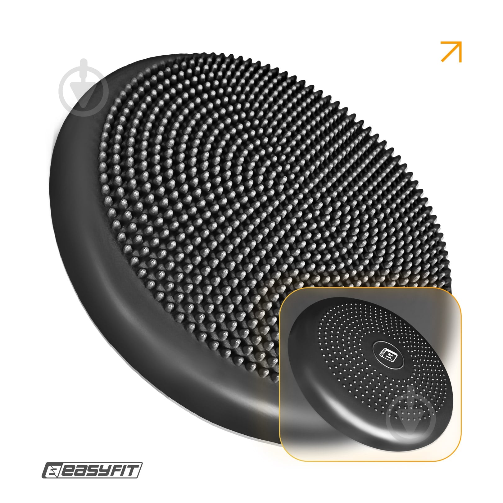 Подушка EasyFit балансировочная массажная 33 см черная EF-1840 - фото 2 Подушка EasyFit балансировочная массажная 33 см черная EF-1840 - фото 2
