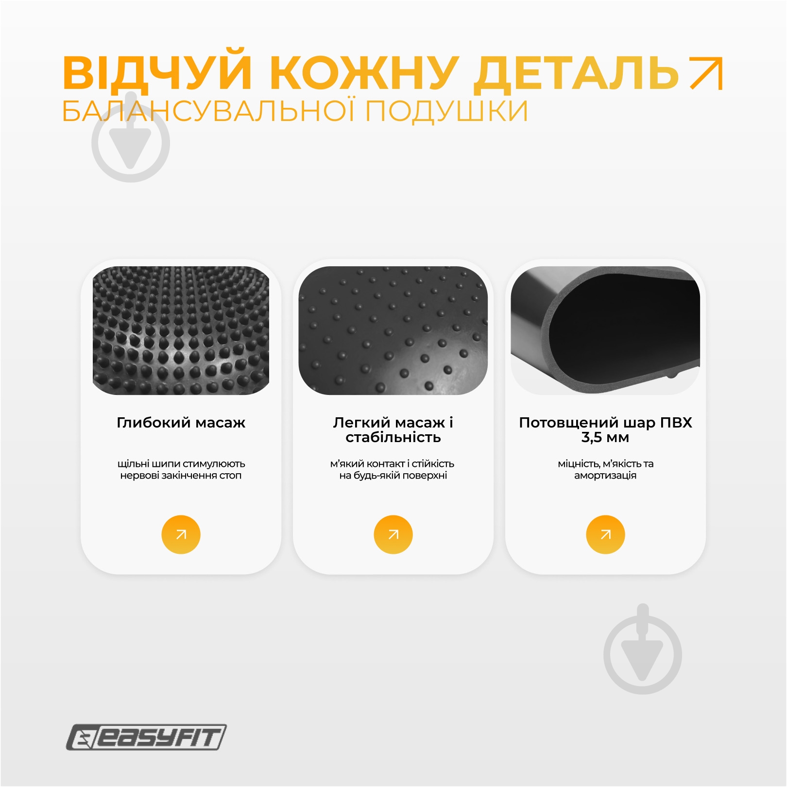 Подушка EasyFit балансировочная массажная 33 см черная EF-1840 - фото 6