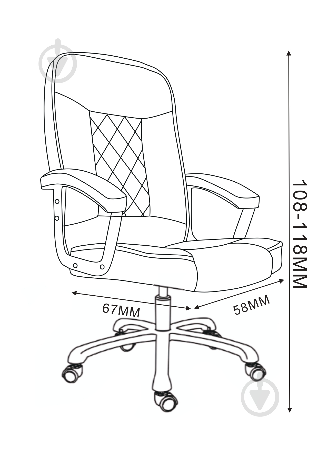 Кресло SECTOR Zeus коричневый - фото 6