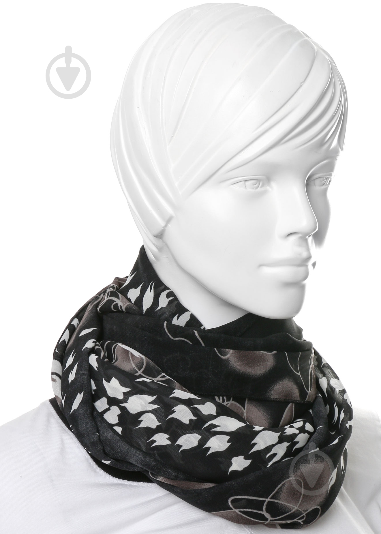 Шарфик SH006 черно-коричневый - фото 2