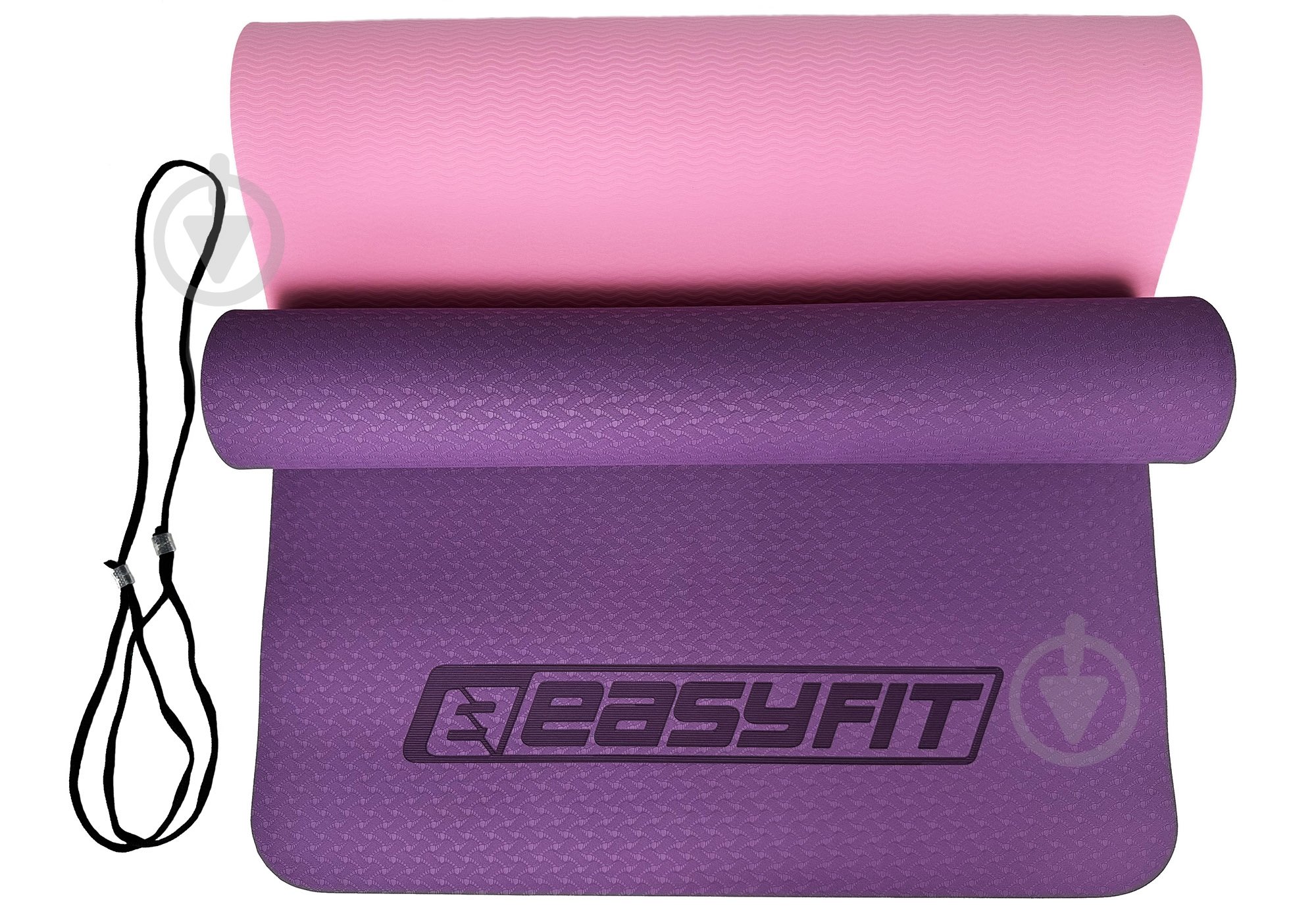 Коврик для йоги EasyFit TPE+TC двухслойный 6 мм Фиолетовый/Розовый фиолетовыйрозовый - фото 10