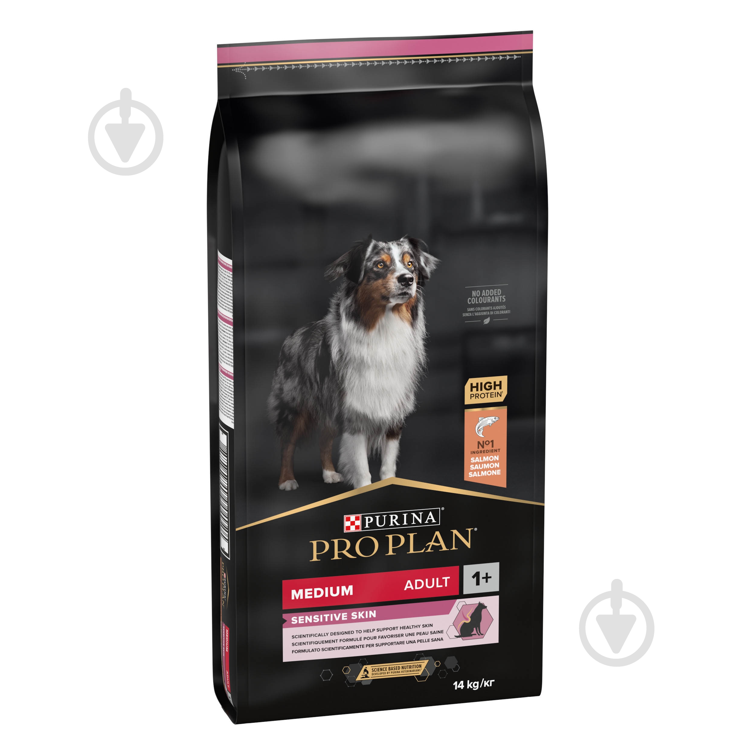 Корм сухой ProPlan by Purina Medium Adult 1+ Sensitive Skin для взрослых собак с чувствительной кожей с лососем 14 кг - фото 2