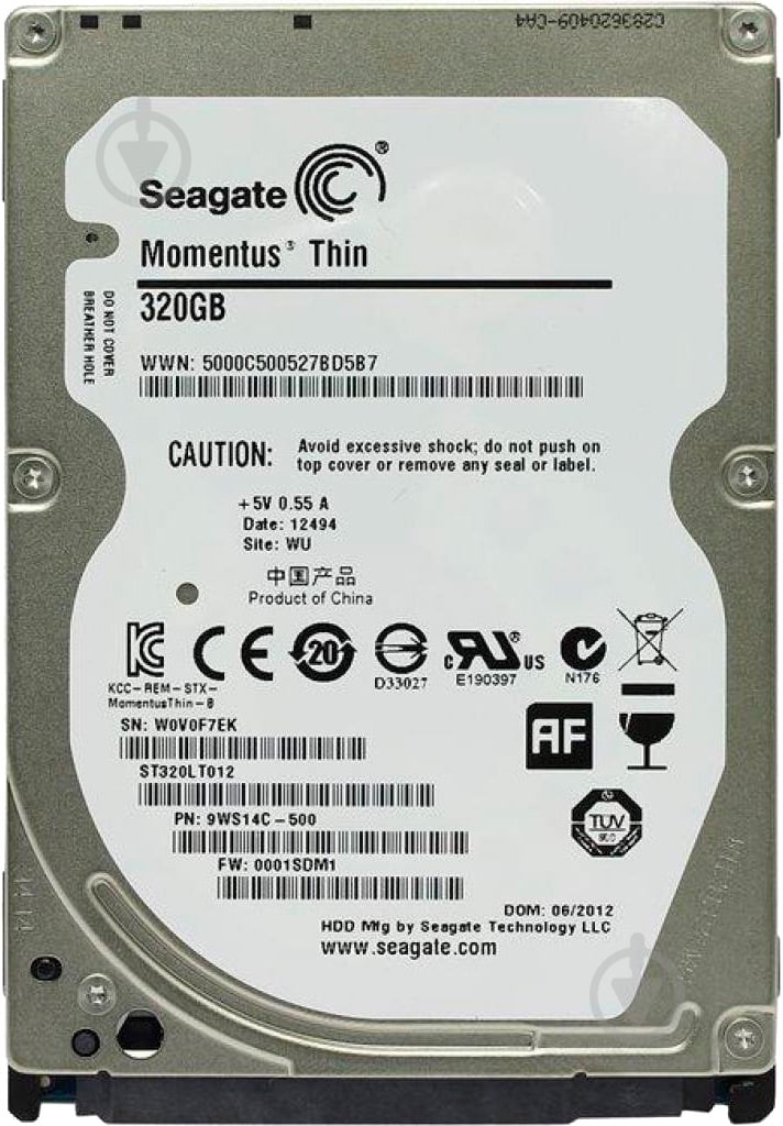 Жесткий диск Seagate 320 ГБ 2,5" SATA III (# ST320LT012-FR #) - фото 1 Жесткий диск Seagate 320 ГБ 2,5" SATA III (# ST320LT012-FR #) - фото 1