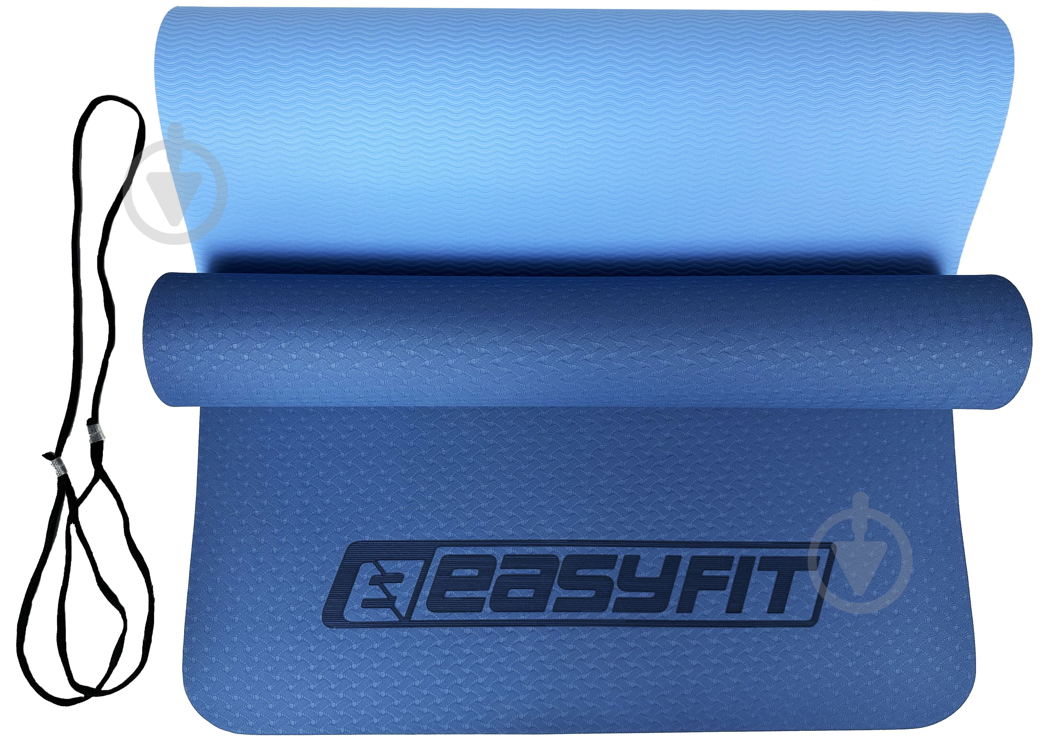 Коврик для йоги EasyFit TPE+TC двухслойный 6 мм Синий/Голубой синийголубой - фото 10
