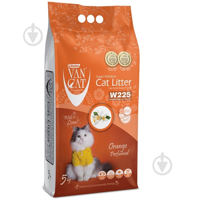 Наповнювач для котячого туалету VanCat Orange 5 кг 55446 - фото 1