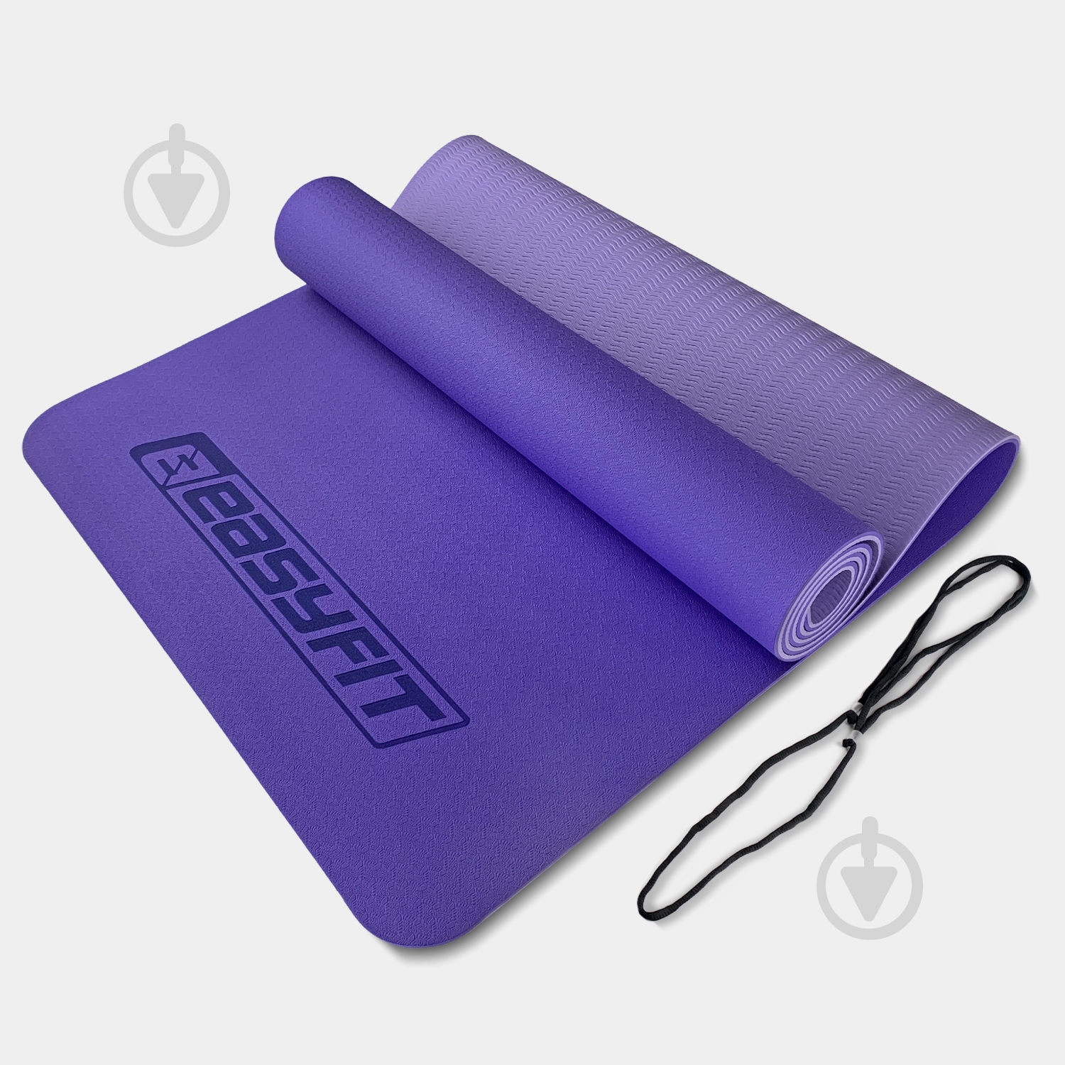Коврик для йоги EasyFit TPE+TC двухслойный 6 мм Сиреневый/Светло-сиреневый сиреневыйсветло-сиреневый - фото 1