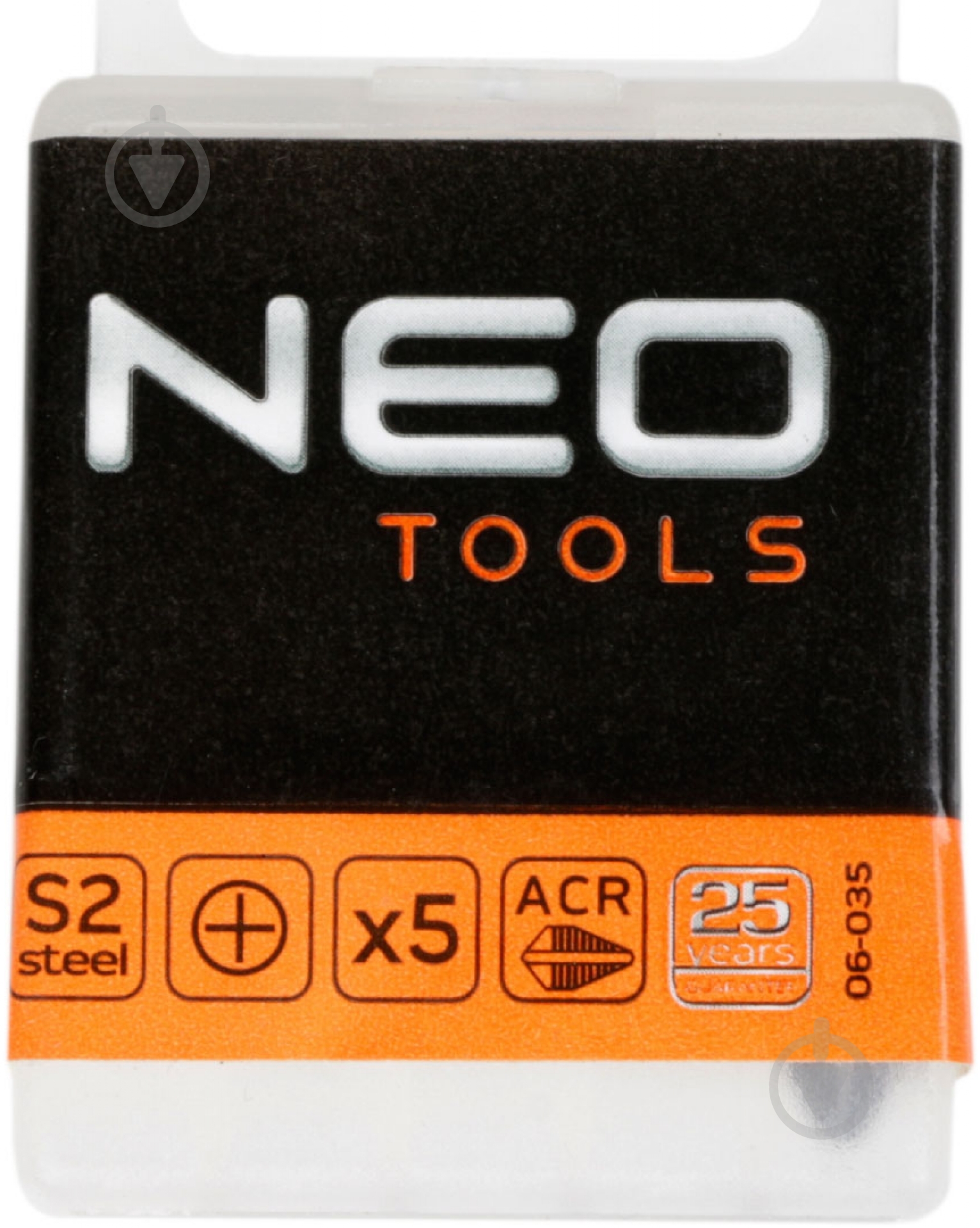 Набор бит NEO tools ACR PH2x25 мм 5 шт. 06-035 - фото 1