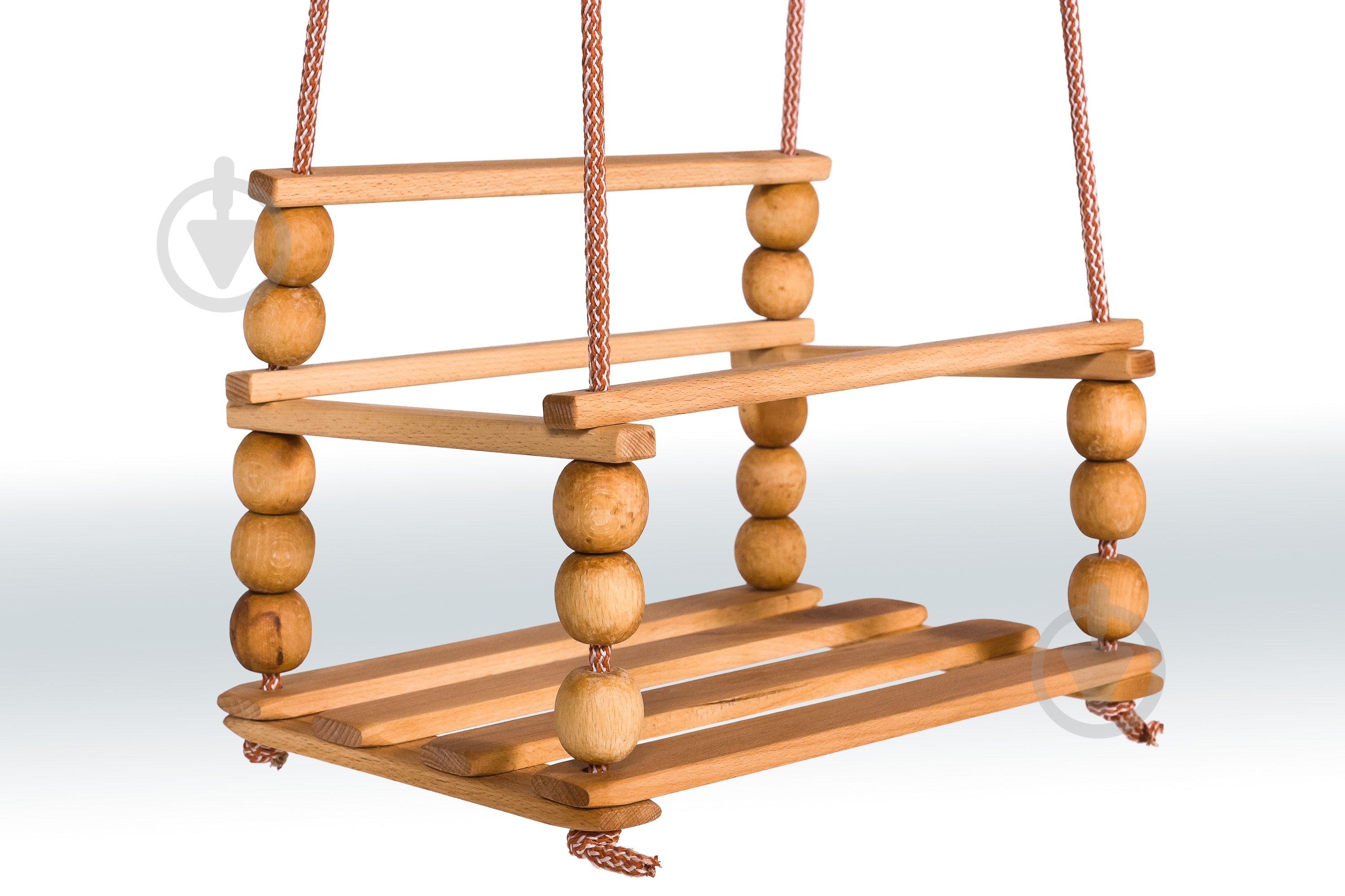 Качели Гойдалка деревянная – 2 (со спинкой) - фото 1