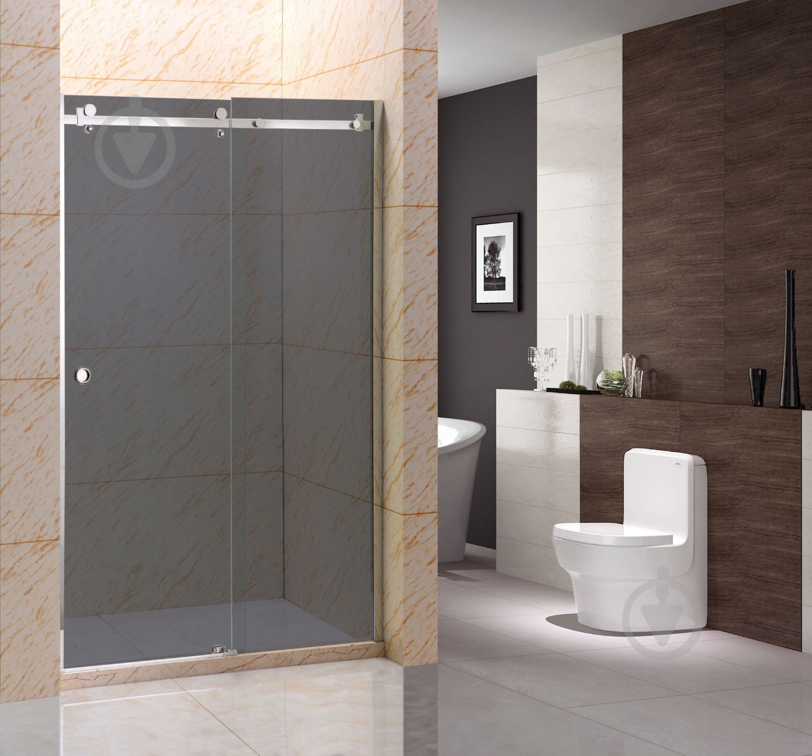 Стенка душевая DP SCR-13 (GR)-(195х120) - фото 1