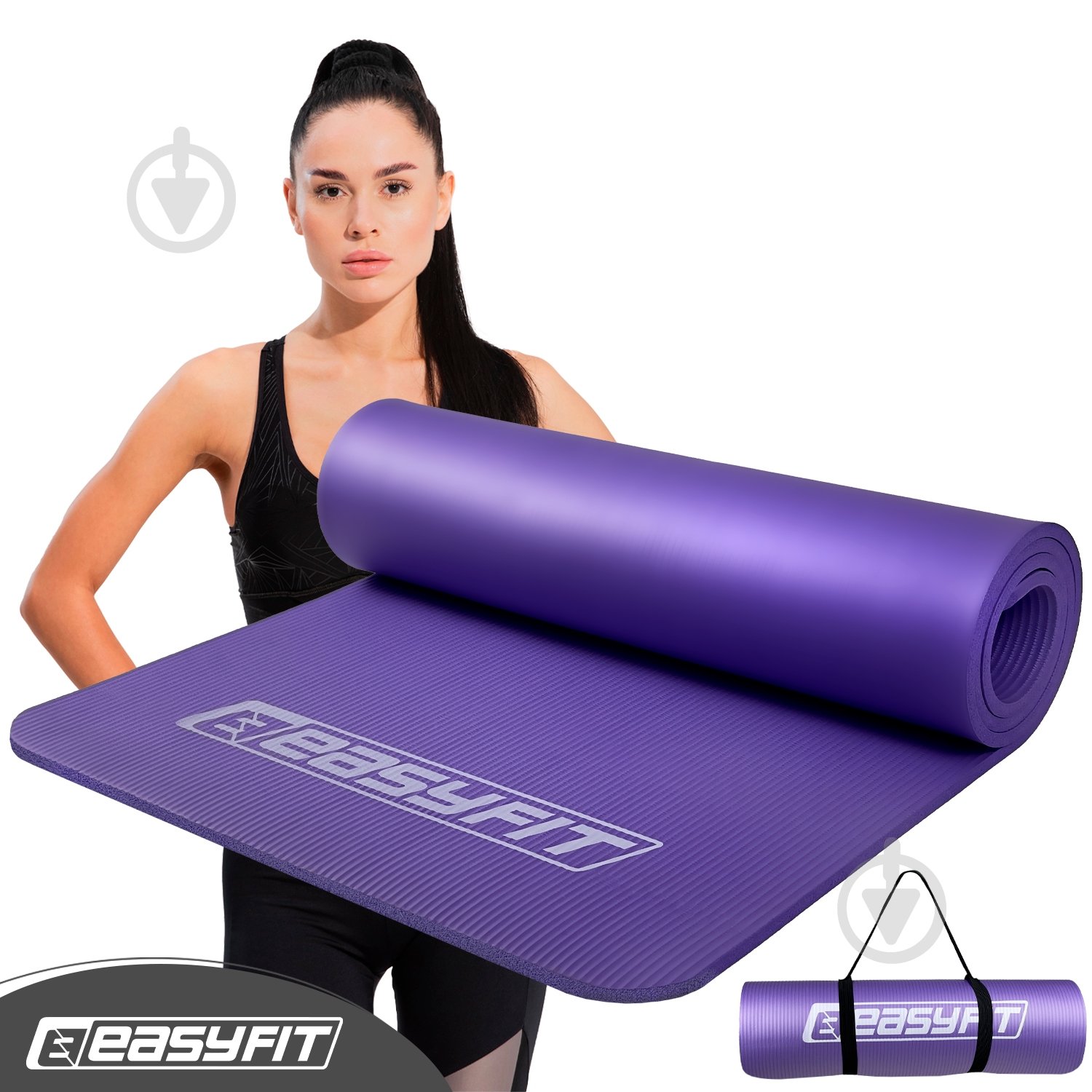 Коврик для йоги EasyFit EF-1919 фиолетовый - фото 1