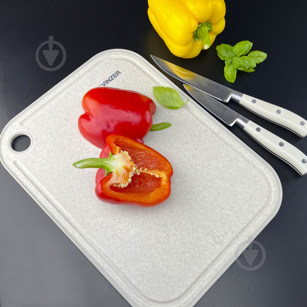 Доска разделочная Vinzer 32x23,5 см бежевая 50549 - фото 4 Доска разделочная Vinzer 32x23,5 см бежевая 50549 - фото 4