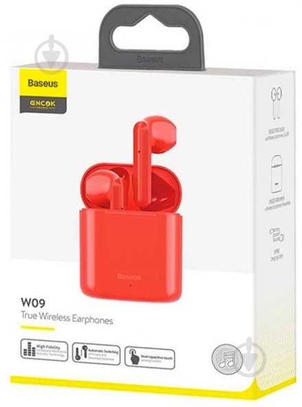 Bluetooth-гарнитура BASEUS Encok TWS W09 red (NGW09-09) - фото 5 Bluetooth-гарнитура BASEUS Encok TWS W09 red (NGW09-09) - фото 5