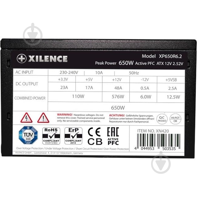 Блок питания Xilence Performance C+ XP650R6.2 BULK 650 Вт - фото 6