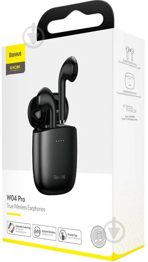 Bluetooth-гарнитура BASEUS Encok TWS W04 Pro black (NGW04P-01) - фото 5