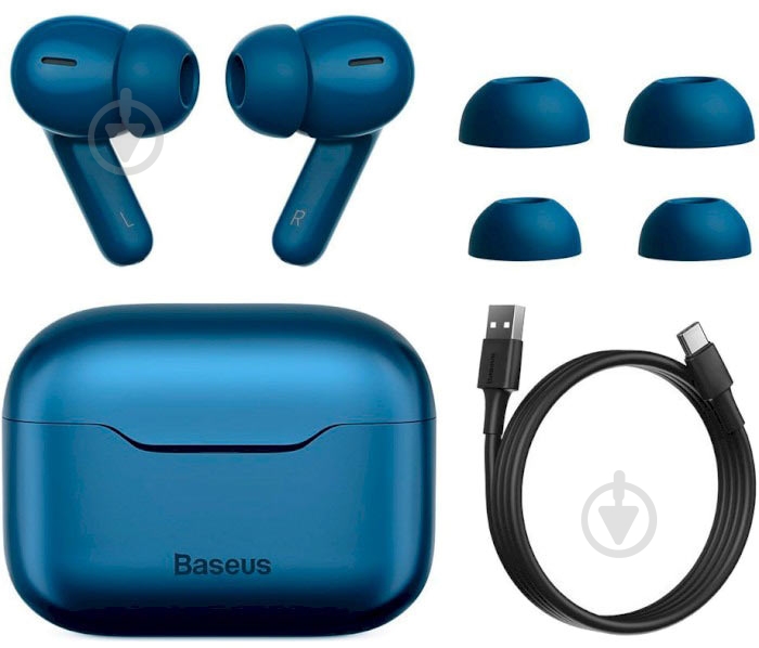 Bluetooth-гарнітура BASEUS Simu ANC S1 Pro blue (NGS1P-03) - фото 5 Bluetooth-гарнітура BASEUS Simu ANC S1 Pro blue (NGS1P-03) - фото 5