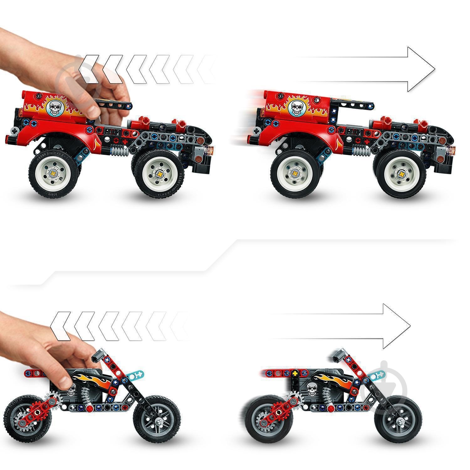 Конструктор LEGO Technic Каскадерский грузовик и мотоцикл 42106 - фото 7