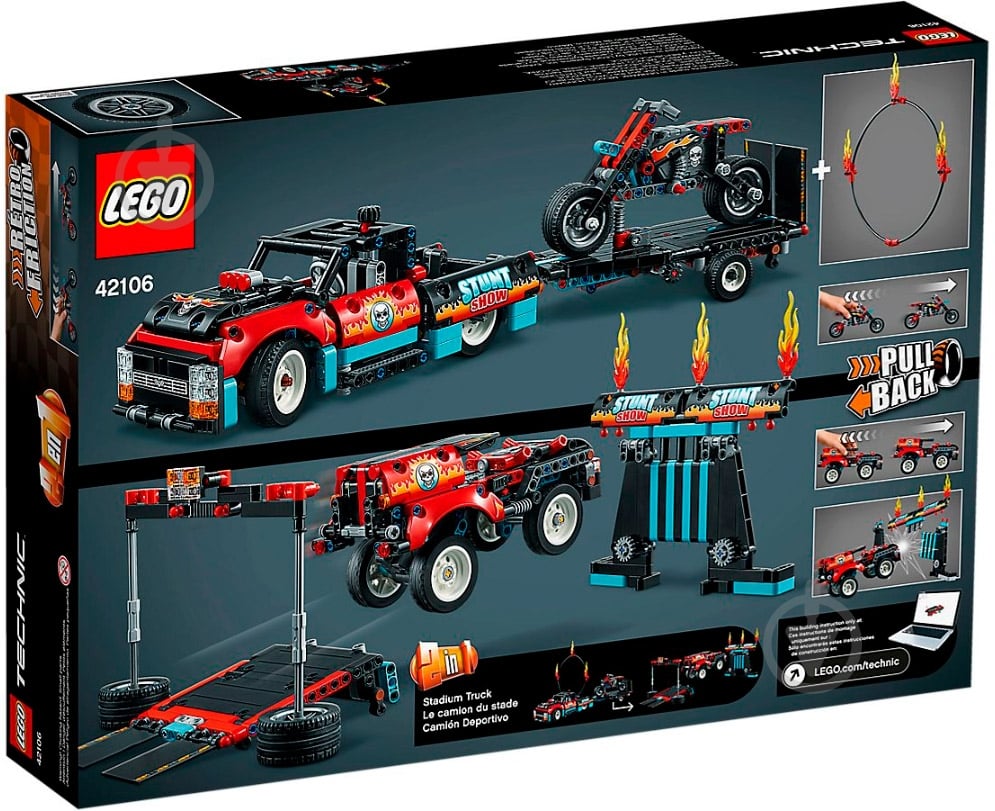 Конструктор LEGO Technic Каскадерский грузовик и мотоцикл 42106 - фото 4