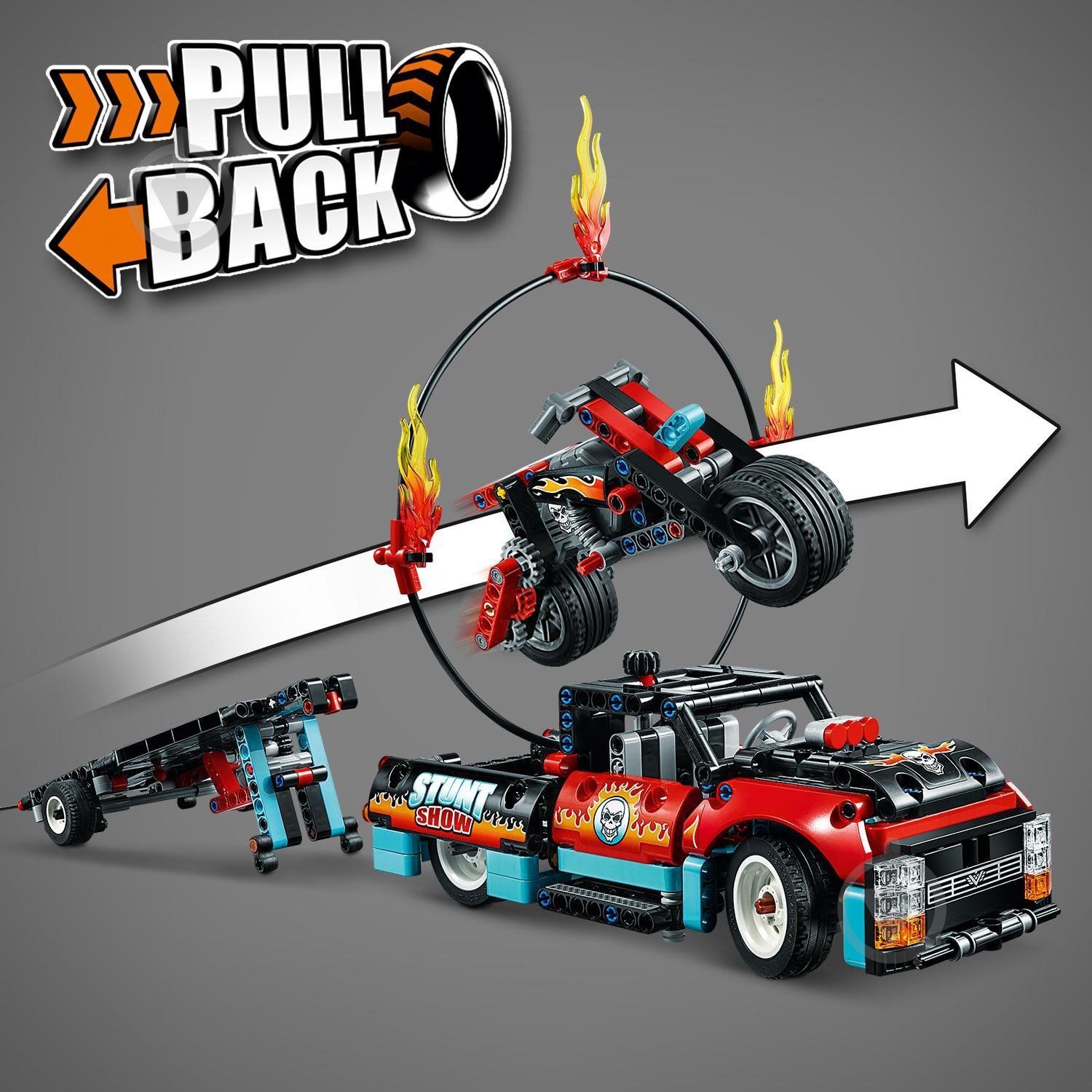 Конструктор LEGO Technic Каскадерский грузовик и мотоцикл 42106 - фото 11