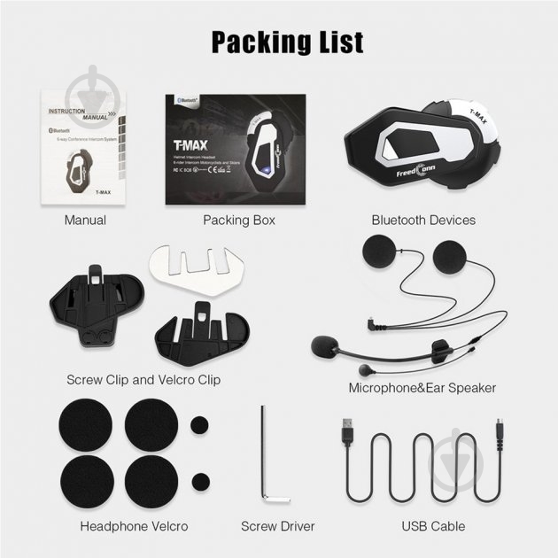 Bluetooth-мотогарнитура FreedConn T-Maxs black/silver (fdtmaxs) - фото 10